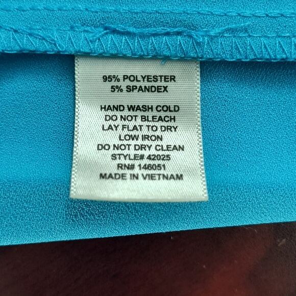 Monteau Los Angeles Strapless Jumpsuit Women's Sz M Blue Belted Pockets Back Zip - Picture 12 of 15